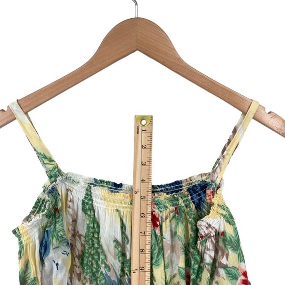 Chaps Blouse Top Womens Large Multi Tropical Print Sheer Off The Shoulder - Picture 13 of 14